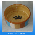 High quality footprint design ceramic dog bowl